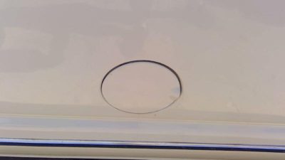 1992-2014 Ford Van E150 Fuel Tank Door With Hinge Gas Lid Oem Filler White