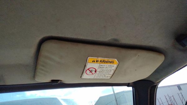 1997-1998 Suzuki Sidekick Passenger Right Sun Visor Oem Gray Gri — photo 3