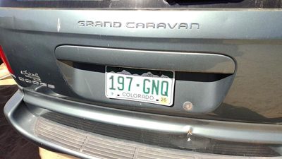 07 Caravan License Plate Trim Surround Panel Oem Tail Trunk Finish Magnesium Ppk