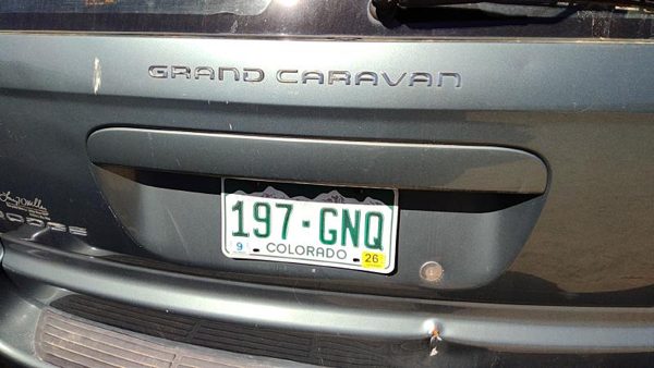 07 Caravan License Plate Trim Surround Panel Oem Tail Trunk Finish Magnesium Ppk — photo 2