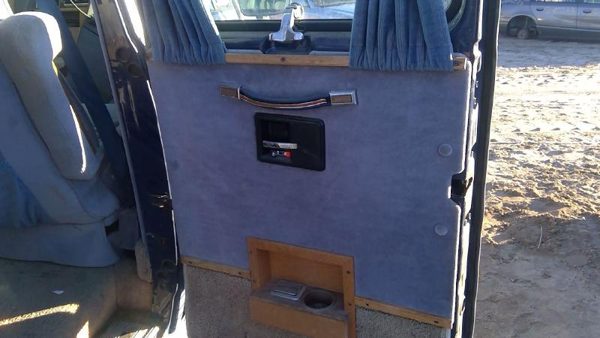 85-91 Chevy G20 Van Passenger Right Rear Inside Door Trim Panel Only Back Blue — photo 2