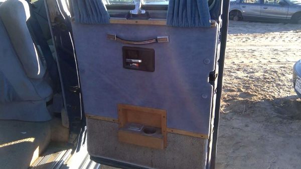 85-91 Chevy G20 Van Passenger Right Rear Inside Door Trim Panel Only Back Blue — photo 1