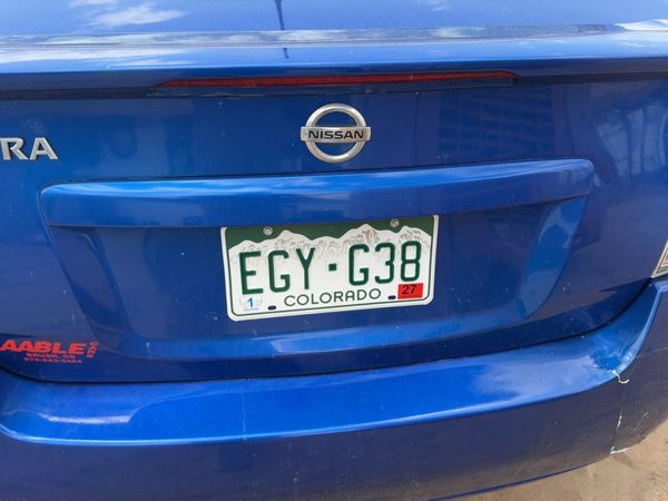 10-12 Sentra License Plate Trim Surround Panel Oem Tail Trunk Finish Blue B17 — photo 2