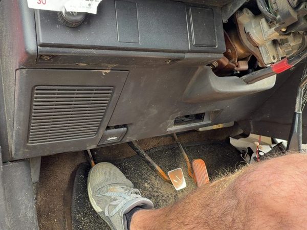 1988 Toyota Corolla FX Lower Dash Under Column Knee Bolster Trim Panel Gray OEM — photo 1