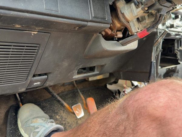 1988 Toyota Corolla FX Lower Dash Under Column Knee Bolster Trim Panel Gray OEM — photo 4