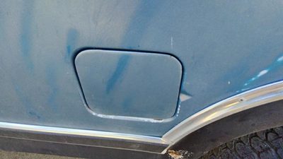 1980-1986 Ford F150 Fuel Tank Door With Hinge Gas Lid Oem Filler Blue