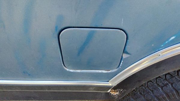 1980-1986 Ford F150 Fuel Tank Door With Hinge Gas Lid Oem Filler Blue — photo 2