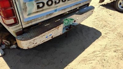 1978-1993 Dodge Ram W150 Rear Step Bumper With Brackets Oem 82400657