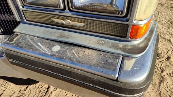 80-84 Deville Sedan Driver Left Below Headlamp Bumper Filler Front Blue Moulding — photo 2