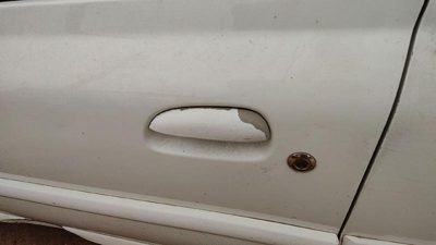 2000-2002 Kia Rio Driver Left Front Outside Door Handle Oem White 0K30c59410xx