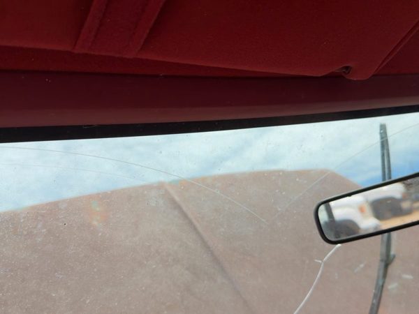 1987-1991 Ford F150 Pickup Upper Windshield Header Trim Panel OEM Red — photo 8