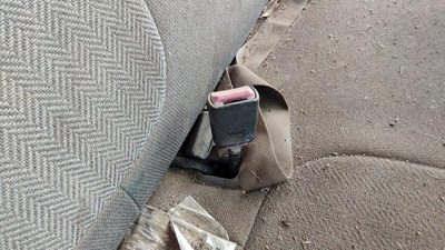 00-01 F250 Super Duty Passenger Right Front Seat Belt Buckle Receiver Oem Gray