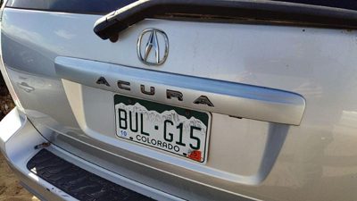 04-06 Acura Mdx License Plate Trim Surround Panel Oem Tail Trunk Finish Silver