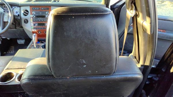 07-08 Expedition Passenger Right Front Head Rest Leather Seat 1W Black/Camel — photo 6