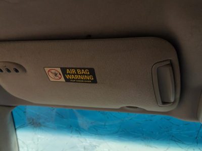 2000-2001 Infiniti I30 Driver Left Sun Visor Oem Homelink Illuminated Black