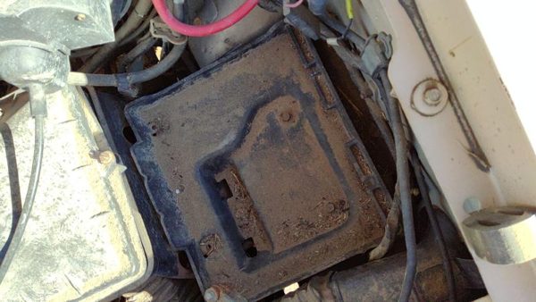 1984-1987 Ford Tempo Complete Battery Box Mount Tray With Hold Down Oem 2.3L — photo 4