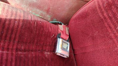 1990 Ford Bronco 2 Driver Left Front Seat Belt Buckle Receiver Oem Red