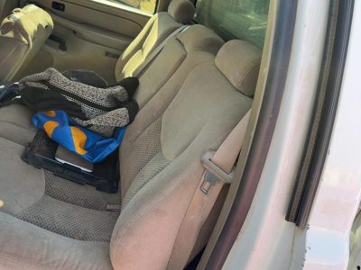 03-07 Silverado 2500 Rear Seat Belts Retractor Buckle Left Right Back Tan 52D