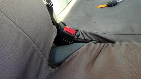 2011-2016 Ford F250 Passenger Right Front Seat Belt Buckle Receiver Oem Gray 3S — photo 2