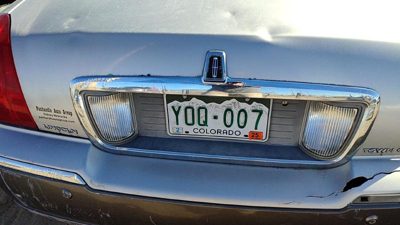 03-11 Town Car License Plate Trim Surround Panel Tail Trunk Finish Silver