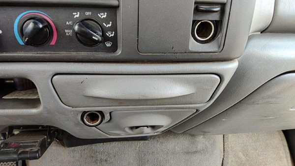 2003-2004 F350 Powerstroke Slide Out Dash Mounted Cup Holder Assembly Oem Gray — photo 1