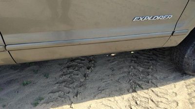 02-10 Ford Explorer Passenger Right Front Moulding From Door Trim Strip Gold Tk