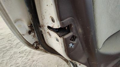 1991-1994 Infinity G20 Driver Left Rear Door Latch With Rods/Cables Oem Back