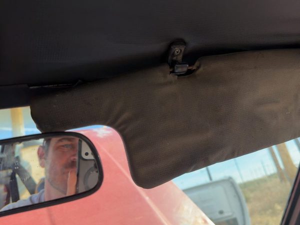 1987-1988 Toyota FX Passenger Right Sun Visor OEM Gray — photo 2