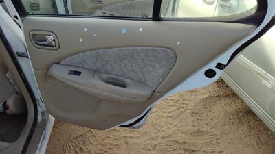 00-02 Sentra Passenger Right Rear Door Trim Panel With Switches Back Sand H