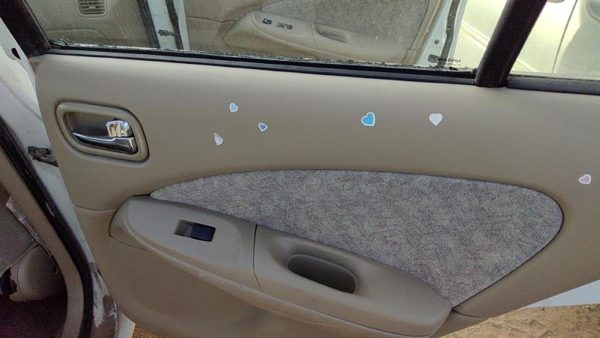 00-02 Sentra Passenger Right Rear Door Trim Panel With Switches Back Sand H — photo 4