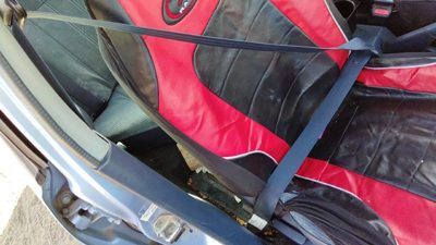 88-89 Honda Civic Passenger Right Front Seat Belt Retractor Shoulder Blue Sedan