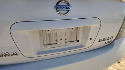 02-06 Altima License Plate Trim Surround Panel Oem Tail Trunk Finish White Qx3