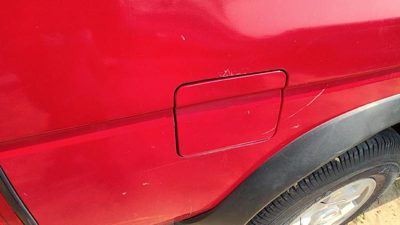 1987-1995 Nissan Pathfinder Fuel Tank Door With Hinge Gas Lid Oem Filler Red