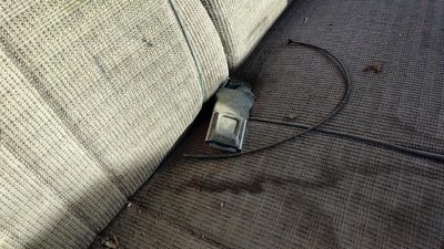 87-91 F250 Pickup Passenger Right Front Seat Belt Buckle Receiver Oem Gray