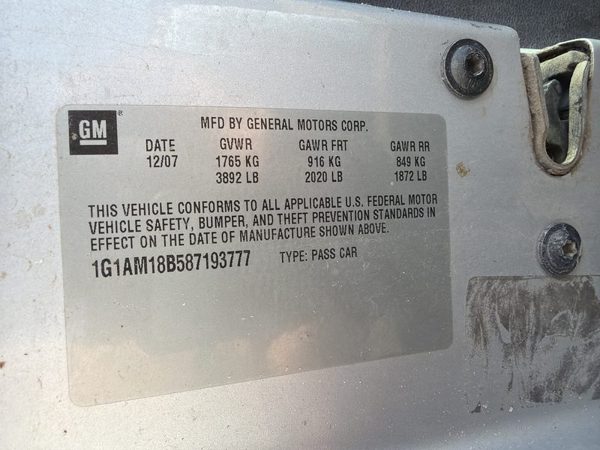 2007-2010 Chevy Cobalt Electronic Control Module Computer Ecm Ecu 2.4L 12612397 — photo 8