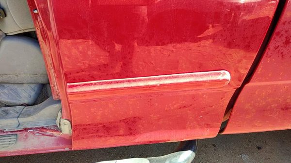 99-04 Ford F150 Driver Left Rear Moulding From Door Oem Back Trim Strip Red E4 — photo 1