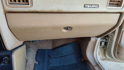 1984-1987 Ford Tempo Glove Box Assembly Complete Door With Latch Oem Tan