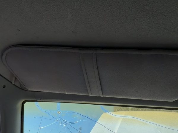 87-97 Ford F250 Driver Left Sun Visor Oem Gray — photo 4
