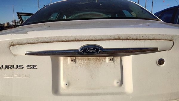 00-03 Ford Taurus License Plate Trim Surround Panel Oem Tail Trunk Finish White — photo 1
