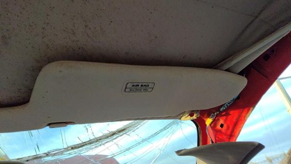 94-97 Ford Aspire Passenger Right Sun Visor Oem Gray — photo 3