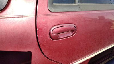 97-02 Ford Expedition Passenger Right Rear Outside Door Handle Back Maroon Jl