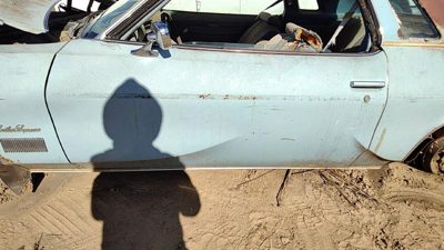1975 LH Cutlass Supreme Driver Left Front Door Shell OEM Blue 2 Door Coupe