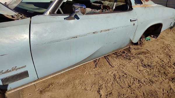 1975 LH Cutlass Supreme Driver Left Front Door Shell OEM Blue 2 Door Coupe — photo 6