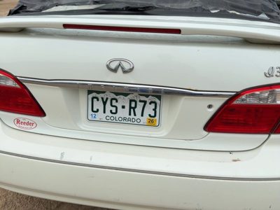 00-01 I30 License Plate Trim Surround Panel Tail Trunk Finish Lid Mounted White