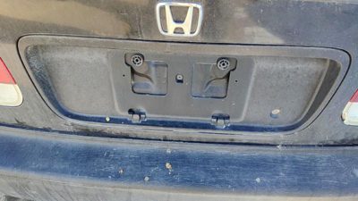 96-99 Civic License Plate Trim Surround Panel Tail Trunk Finish Black Coupe