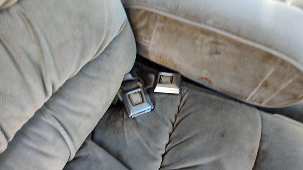 1979-1989 Grand Marquis Passenger Right Front Seat Belt Buckle Receiver Oem Gray — photo 1