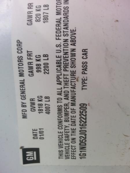 2001 Chevy Malibu Electric Cooling Motor LH — photo 5