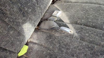 82-93 Chevy S10 Pickup Passenger Right Front Seat Belt Buckle Receiver Dark Gray