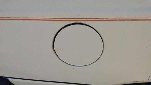 1984 Ford Tempo Fuel Tank Door With Hinge Gas Lid OEM Filler Tan — photo 3