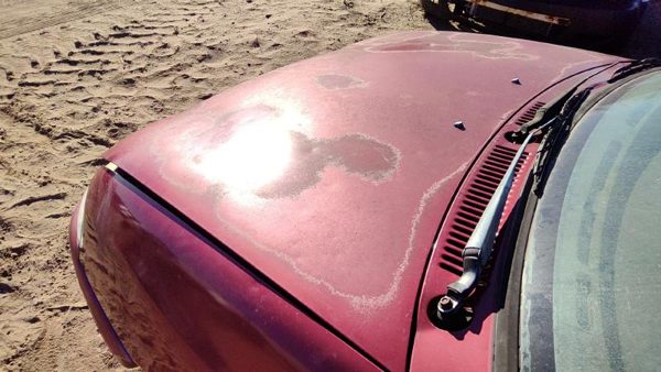 1997 Ford Aspire Hood E5 Red F4BZ16612A — photo 4